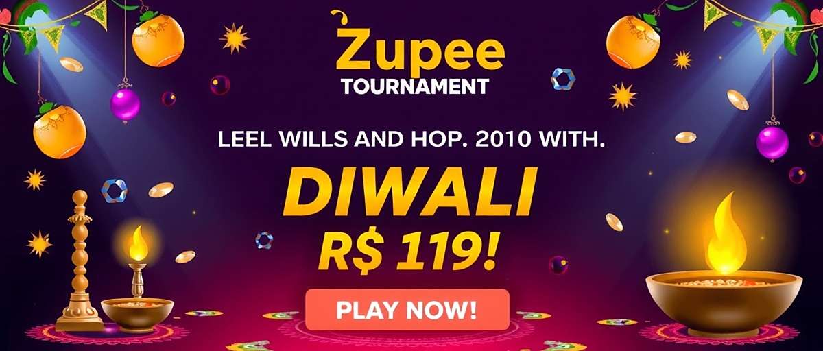 Zupee Festive Tournament Zupee Diwali tournament poster showing Indian festive elements and large prize pool announcement