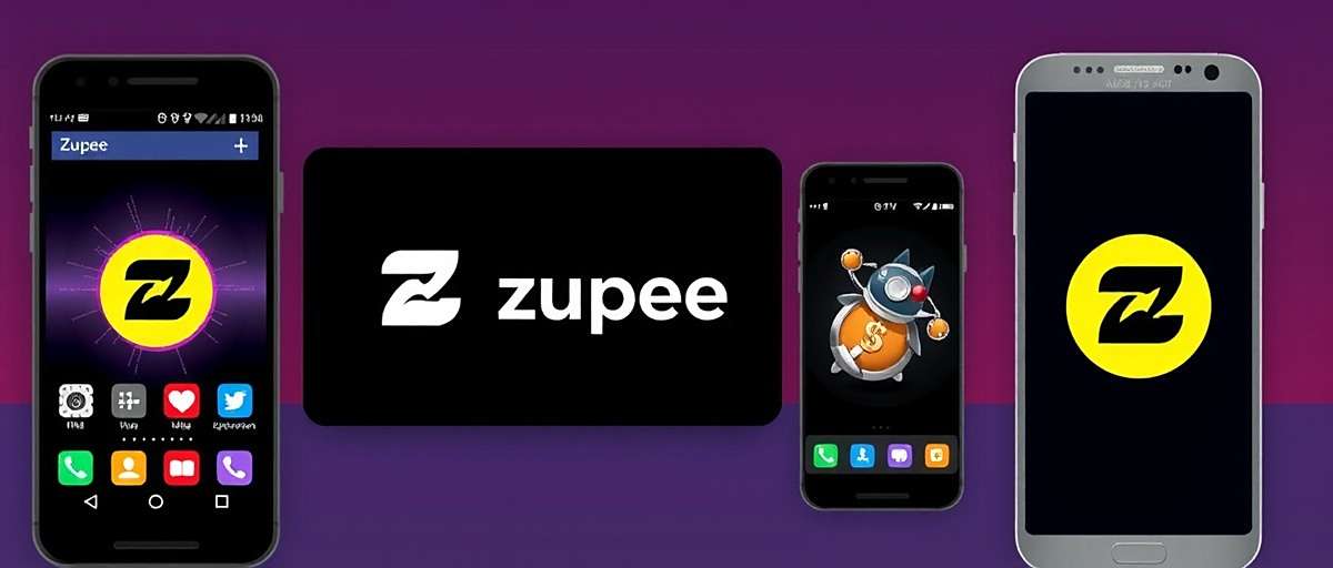 Zupee App Compatibility Zupee logo displayed on various mobile devices showing compatibility across platforms in India